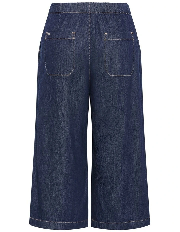 Tia Crop Denim Pant in Blue image 5