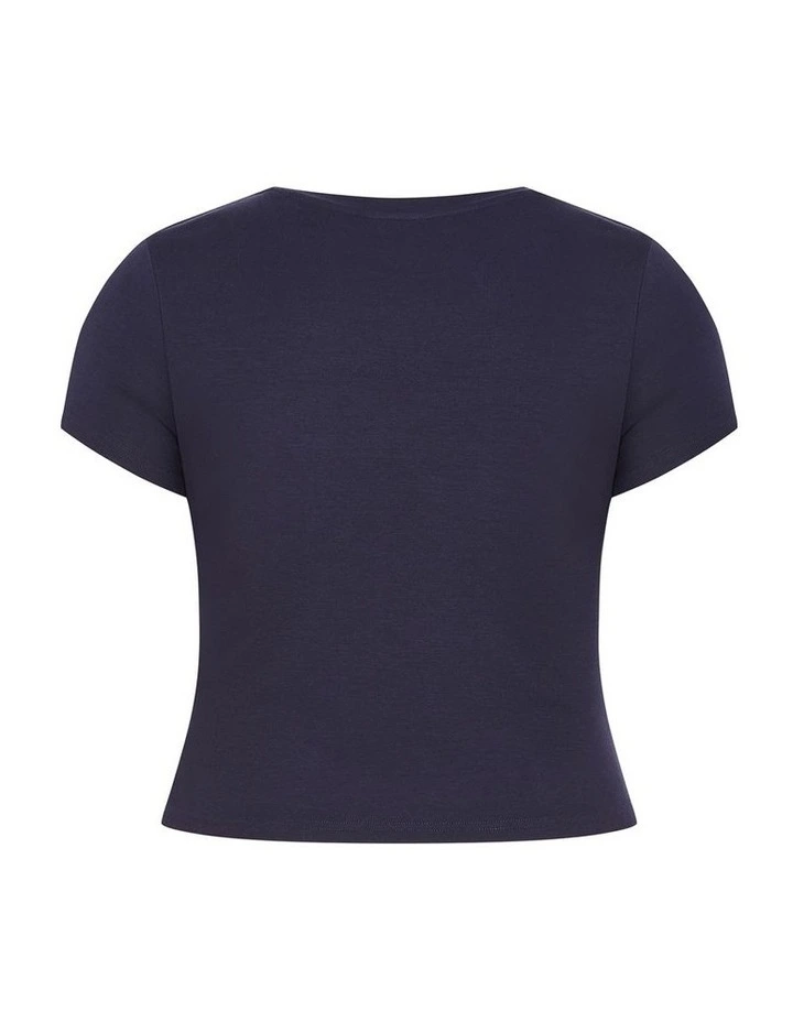 Micro Roma Print Tee in Navy image 4