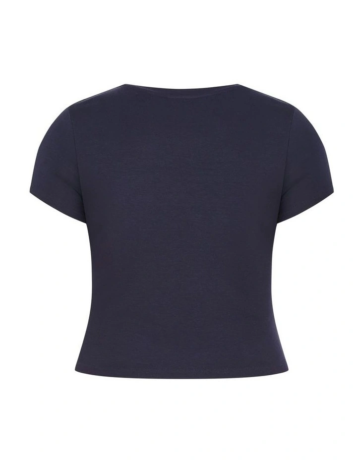 Micro Roma Print Tee in Navy image 6