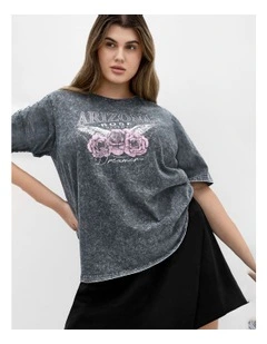 Ryan Arizona Print Tee in Grey Wash