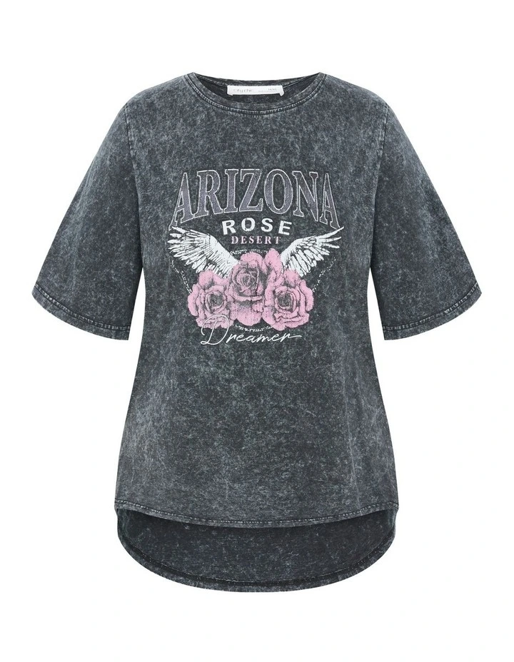 Ryan Arizona Print Tee in Grey Wash image 5