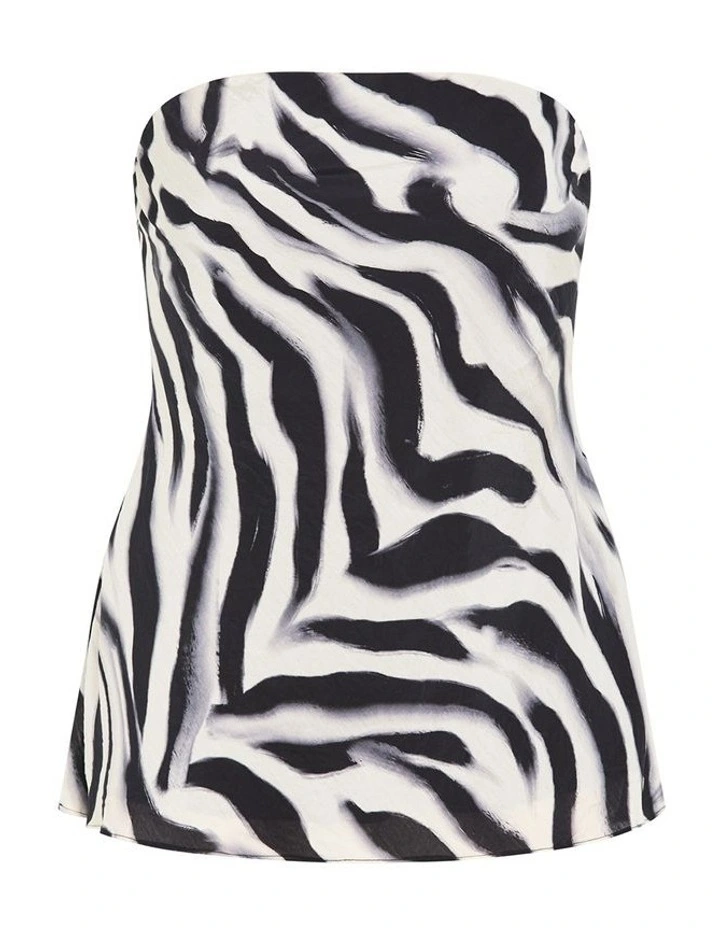 Strapless Zebra Fever Top in Zebra image 3