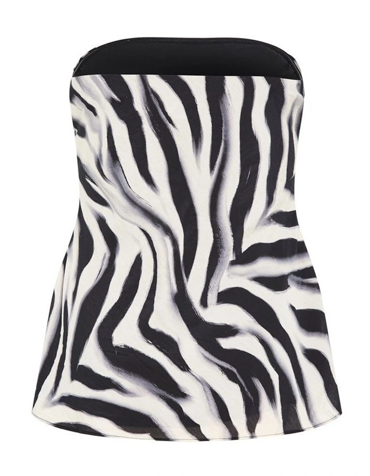 Strapless Zebra Fever Top in Zebra image 4