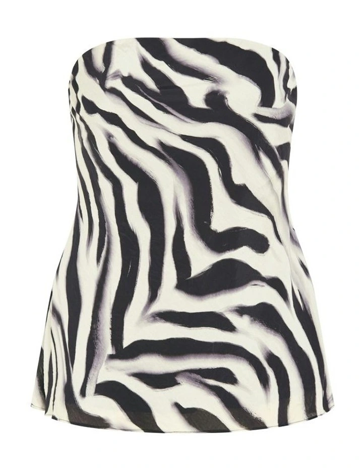 Strapless Zebra Fever Top in Zebra image 5