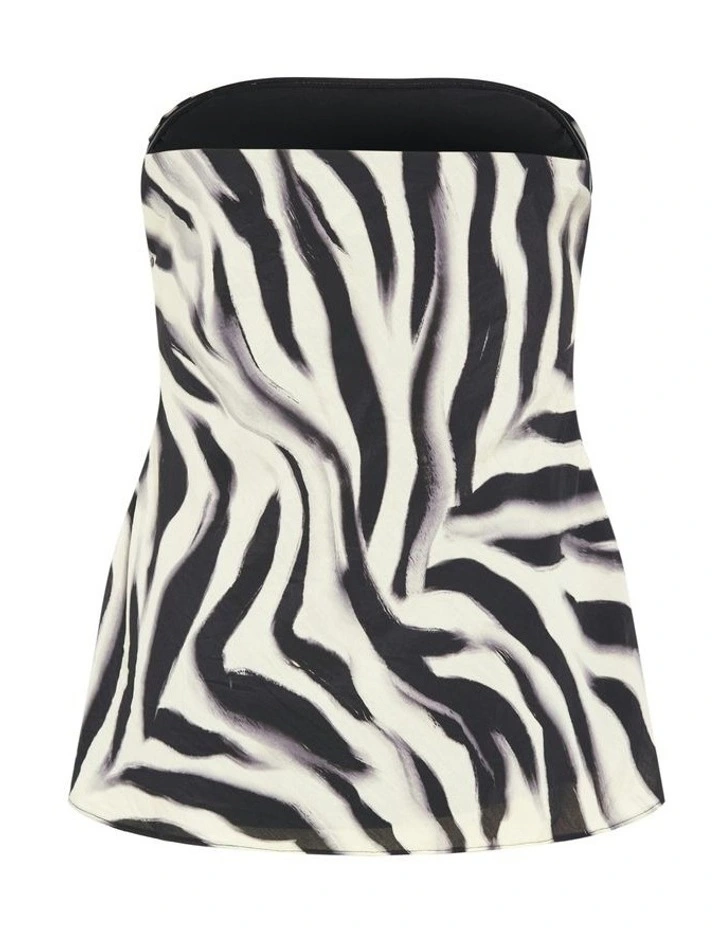 Strapless Zebra Fever Top in Zebra image 6