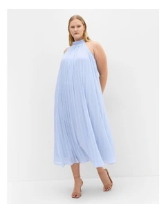 Aida Pleat Maxi Dress in Sky Blue