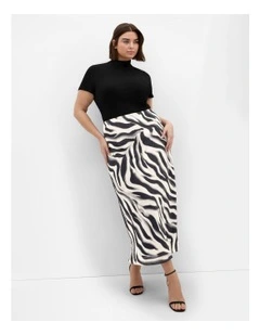 Kyra Print Midi Skirt in Zebra