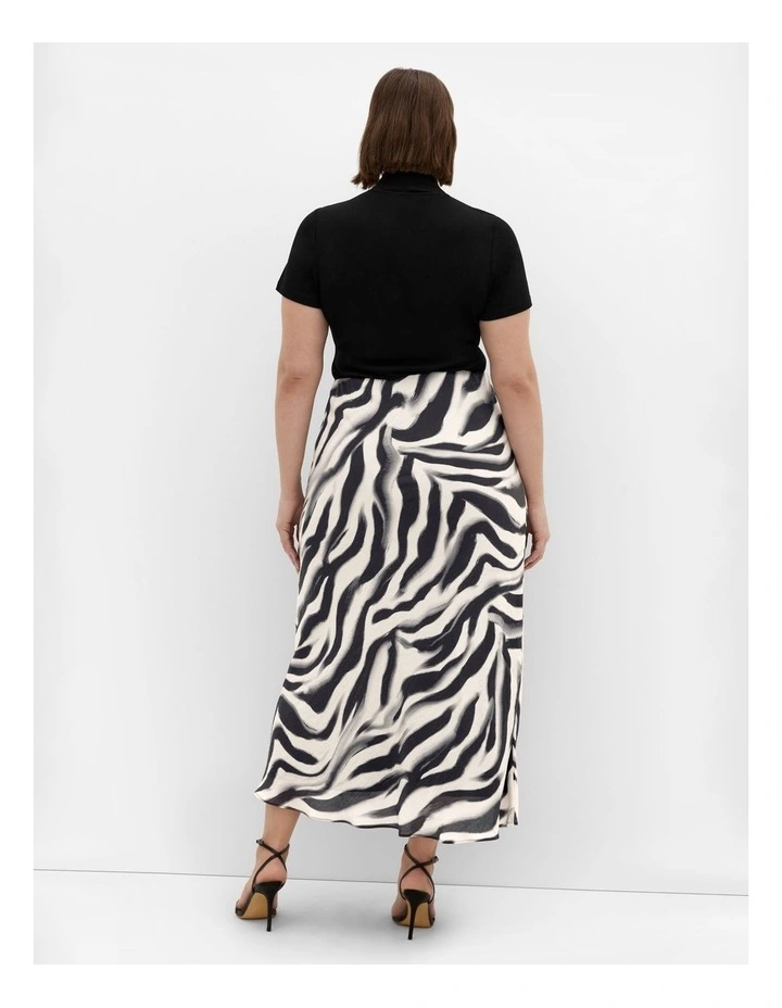 Kyra Print Midi Skirt in Zebra image 2