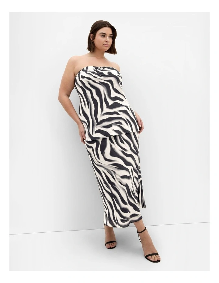 Kyra Print Midi Skirt in Zebra image 3