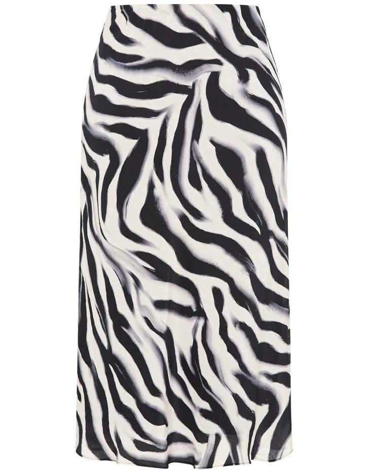 Kyra Print Midi Skirt in Zebra image 4