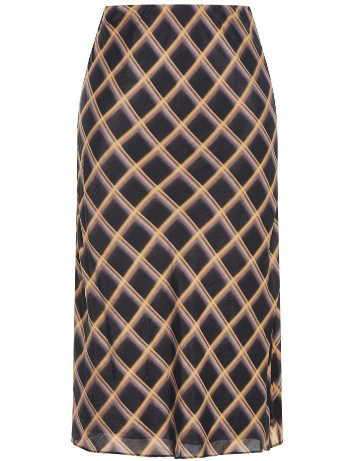 Kyra Print Midi Skirt in Dark Charcoal image 3