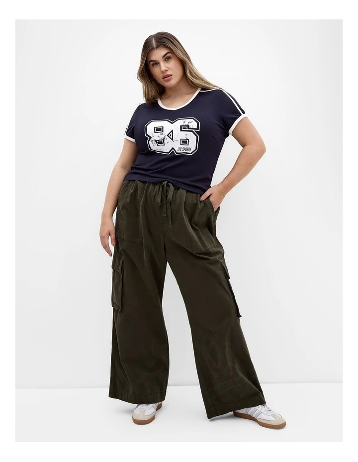 Micro Sport Print Tee in Navy image 1