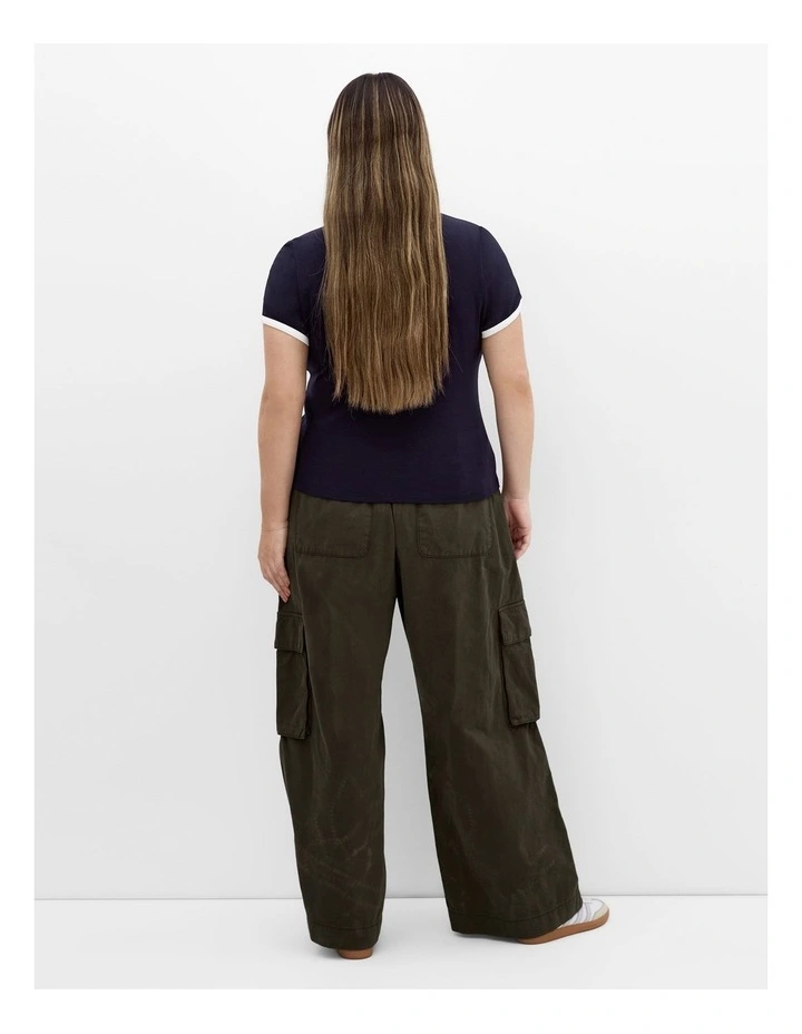 Micro Sport Print Tee in Navy image 2