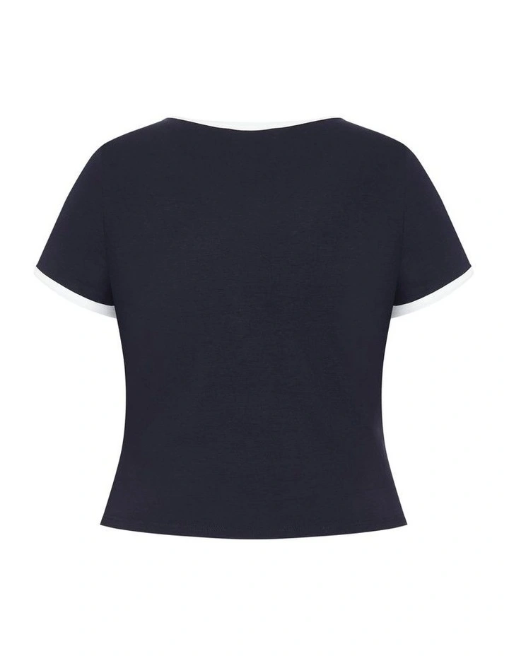 Micro Sport Print Tee in Navy image 5