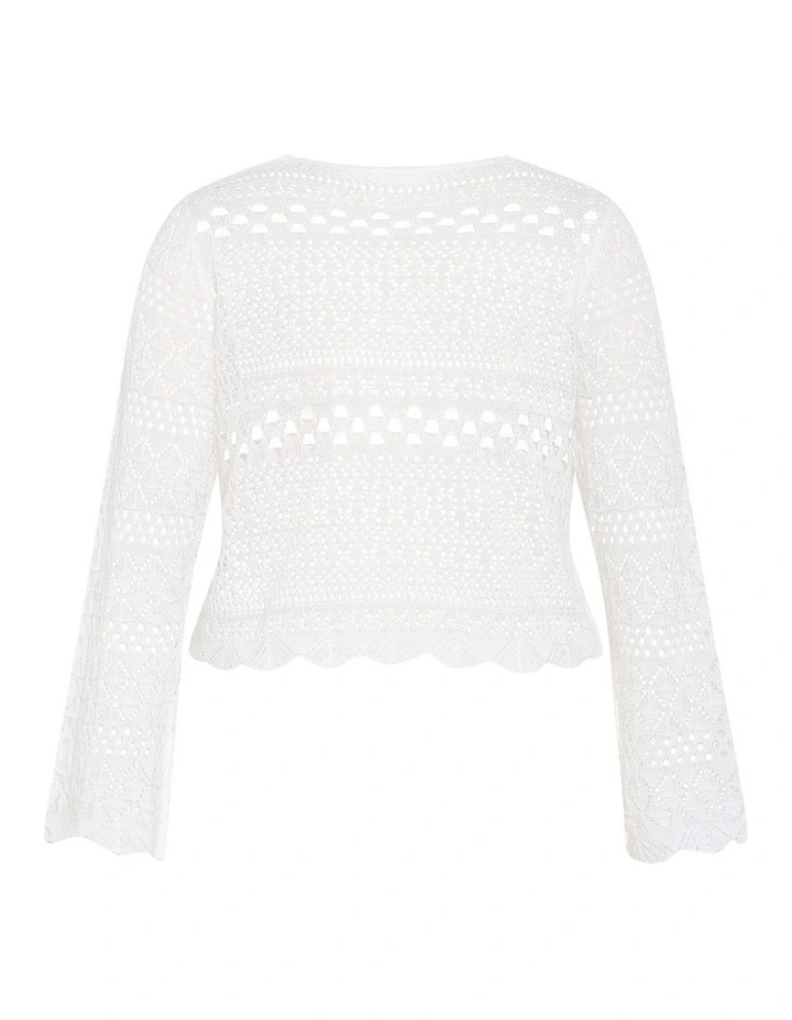 Crochet Love Top in Ivory image 4