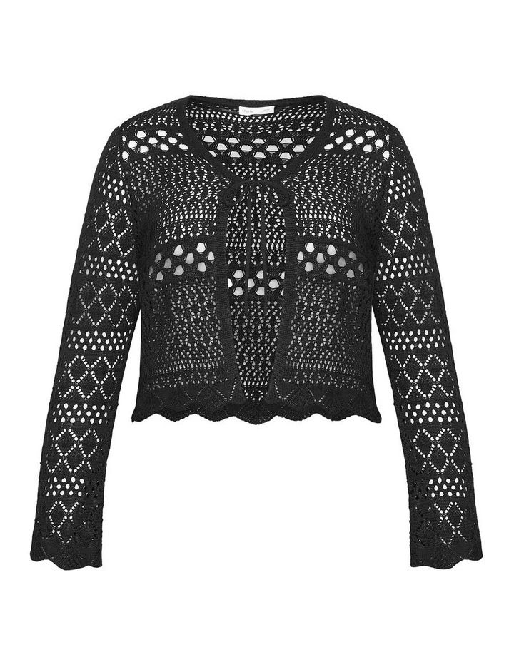 Crochet Love Top in Black image 3