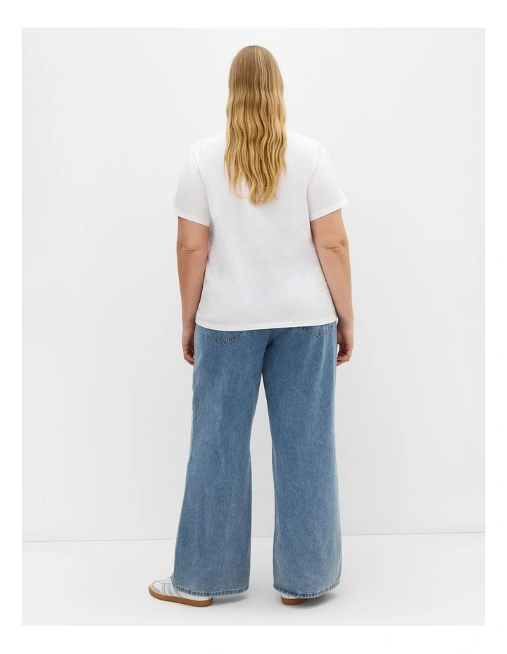 Bianca Cherry Cotton Tee in White image 2
