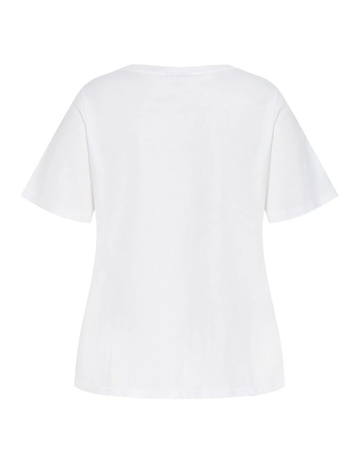 Bianca Cherry Cotton Tee in White image 4