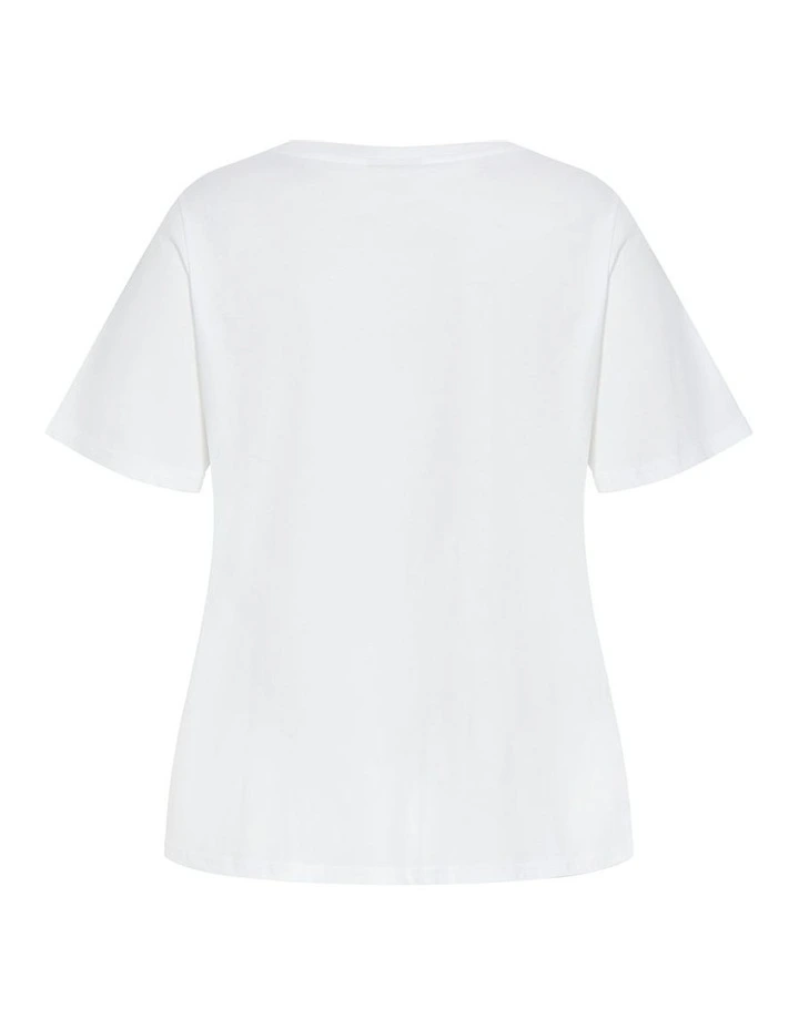 Bianca Cherry Cotton Tee in White image 5