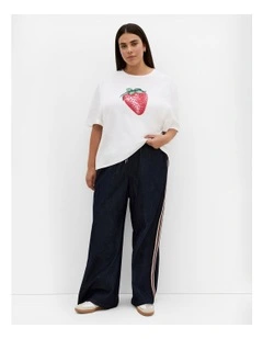 Bianca Berry Cotton Tee in White