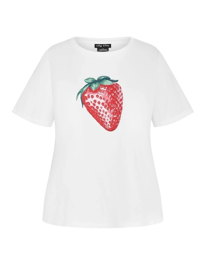 Bianca Berry Cotton Tee in White image 3