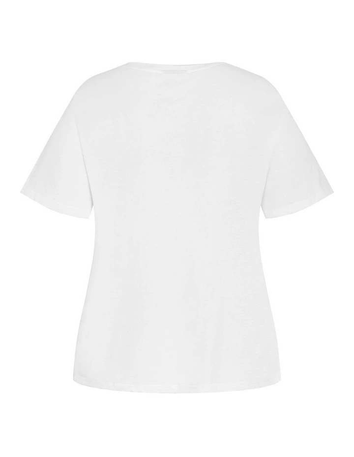Bianca Berry Cotton Tee in White image 4