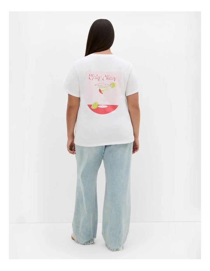 Bianca Martini Cotton Tee in White image 2