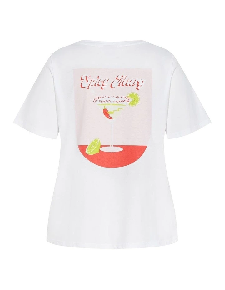 Bianca Martini Cotton Tee in White image 4