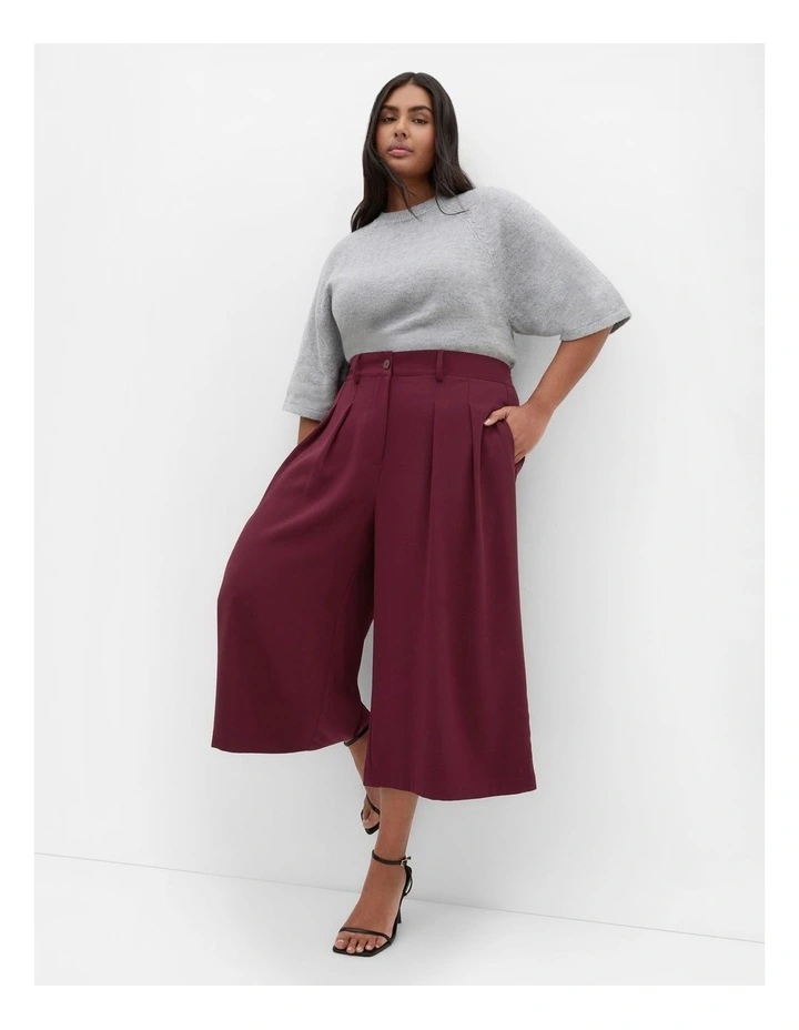 Abbie Crop Pant in Dark Cherry image 1