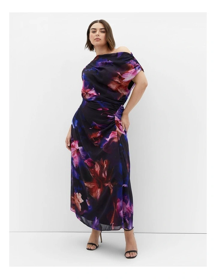 Vivid Floral Maxi Dress in Blue image 1