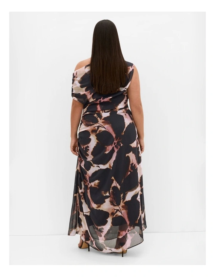 Vivid Print Maxi Dress in Black image 2