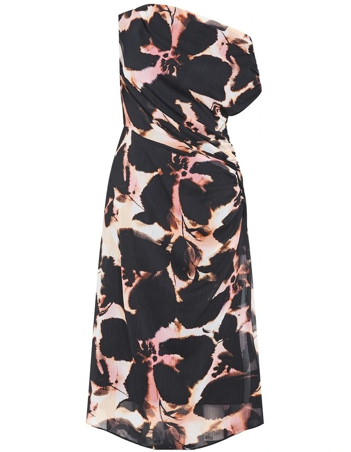 Vivid Print Maxi Dress in Black image 3