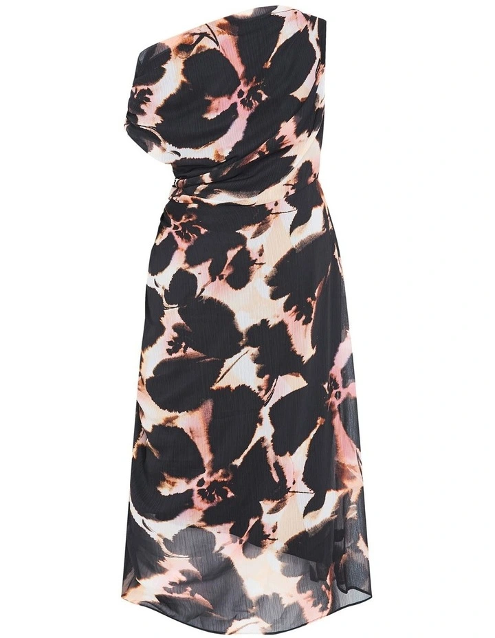 Vivid Print Maxi Dress in Black image 4