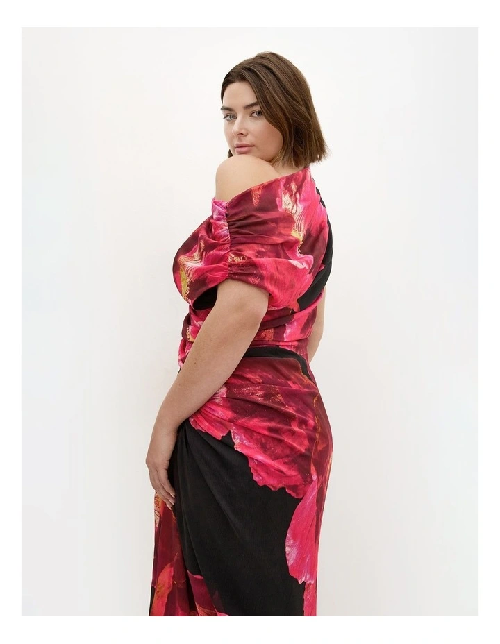 Vivid Print Maxi Dress in Pink image 2