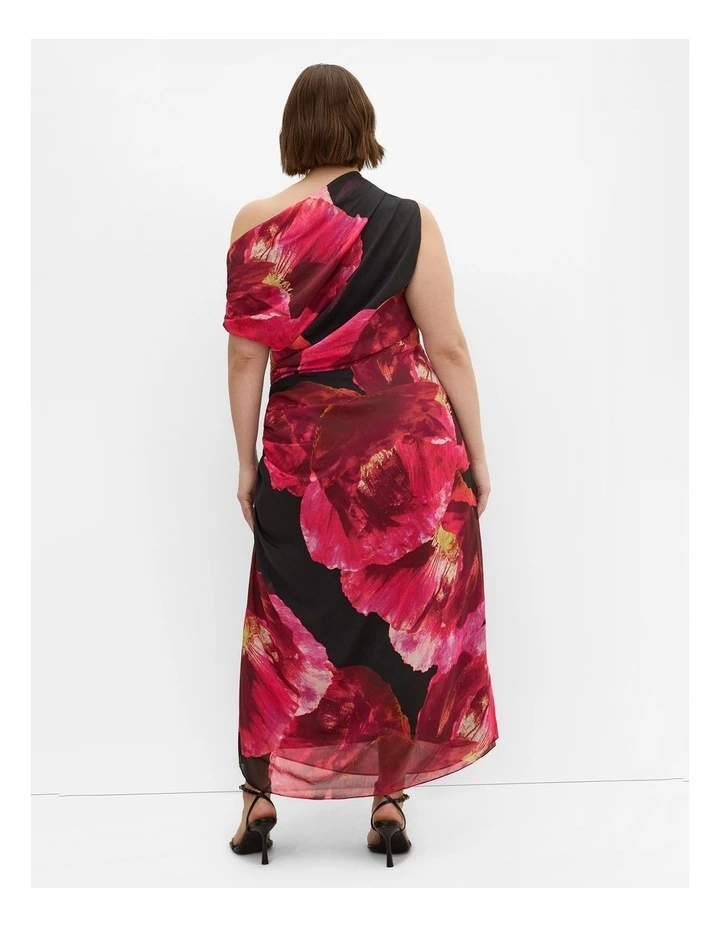 Vivid Print Maxi Dress in Pink image 3