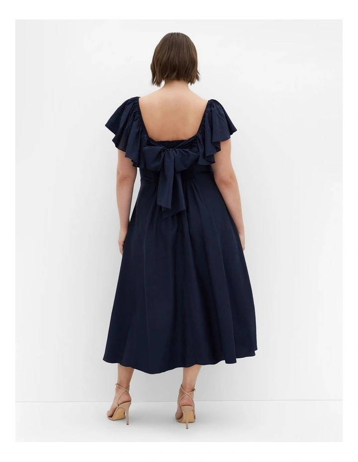 Alisia Tie-Back Midi Dress in Blue image 2