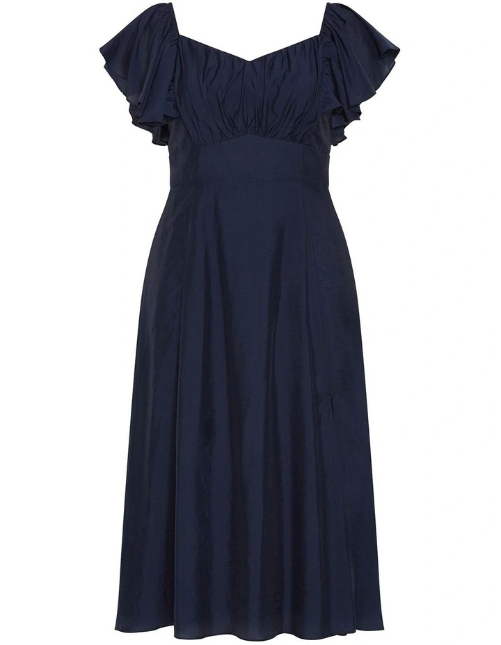 Alisia Tie-Back Midi Dress in Blue image 3
