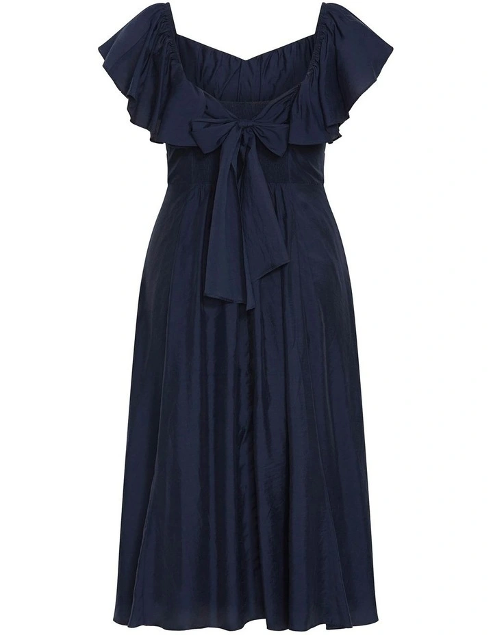 Alisia Tie-Back Midi Dress in Blue image 4