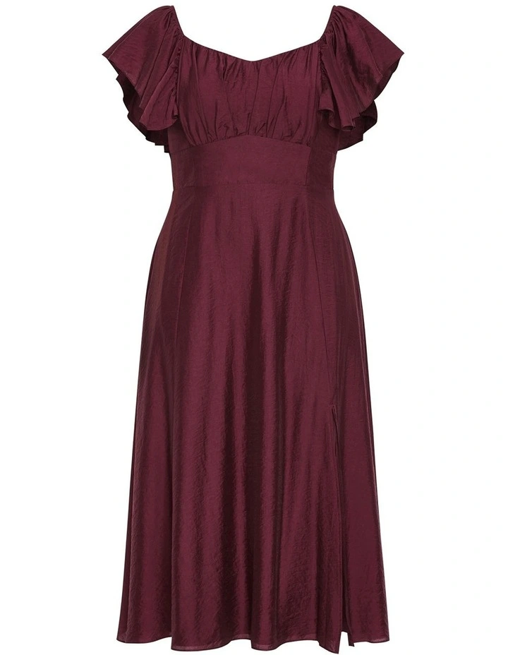 Alisia Tie-Back Midi Dress in Red image 3