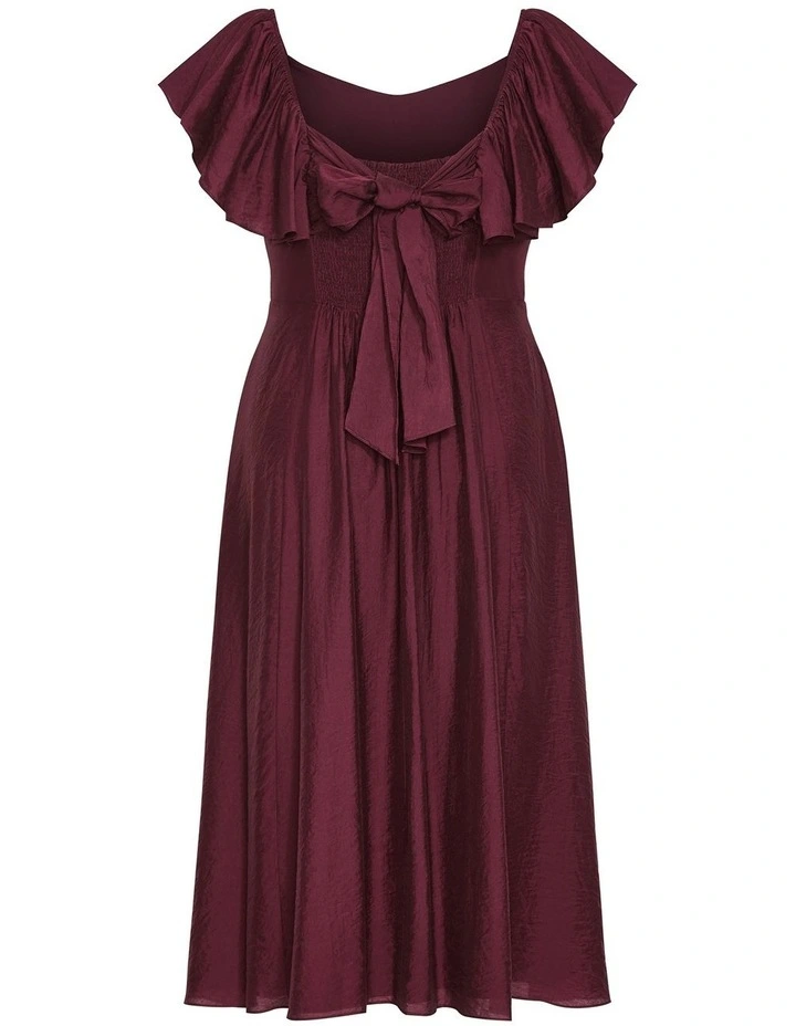 Alisia Tie-Back Midi Dress in Red image 4
