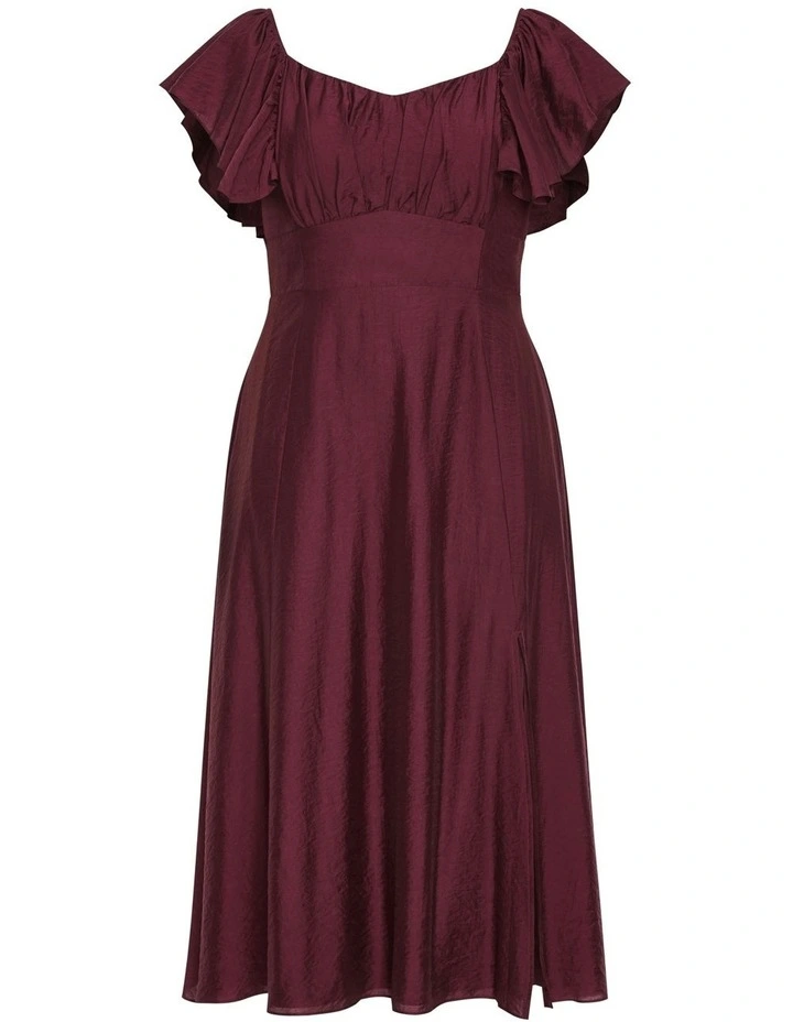 Alisia Tie-Back Midi Dress in Red image 5