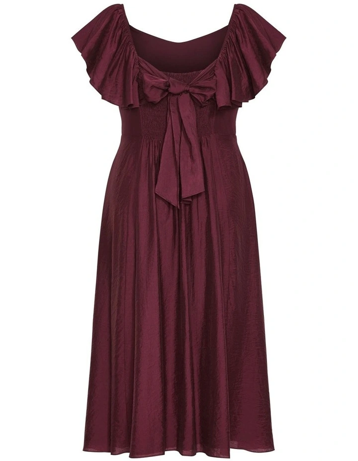 Alisia Tie-Back Midi Dress in Red image 6