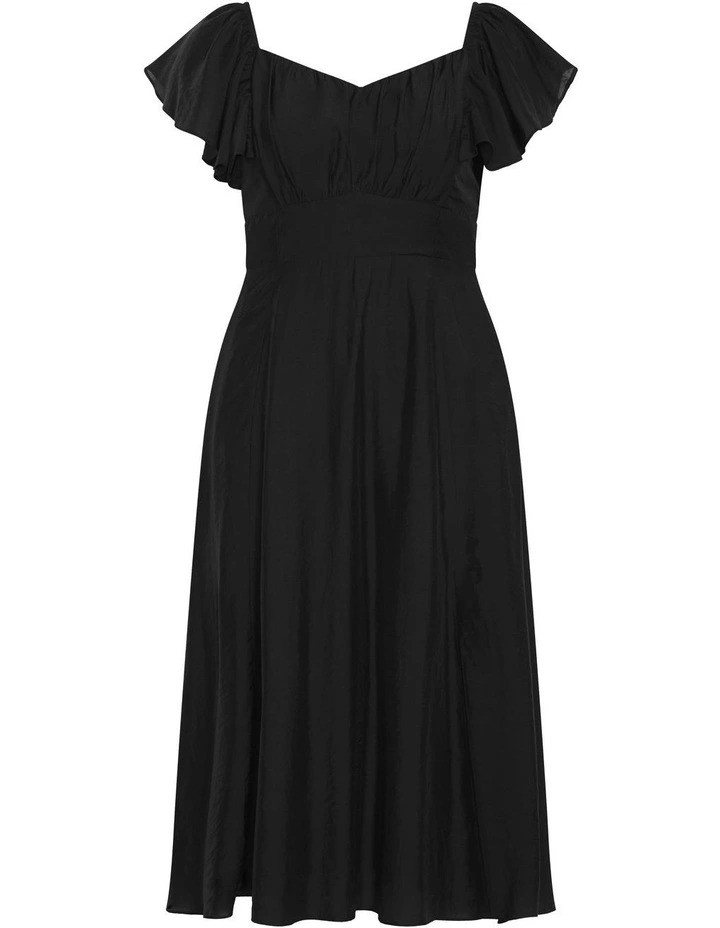 Alisia Tie-Back Midi Dress in Black image 5
