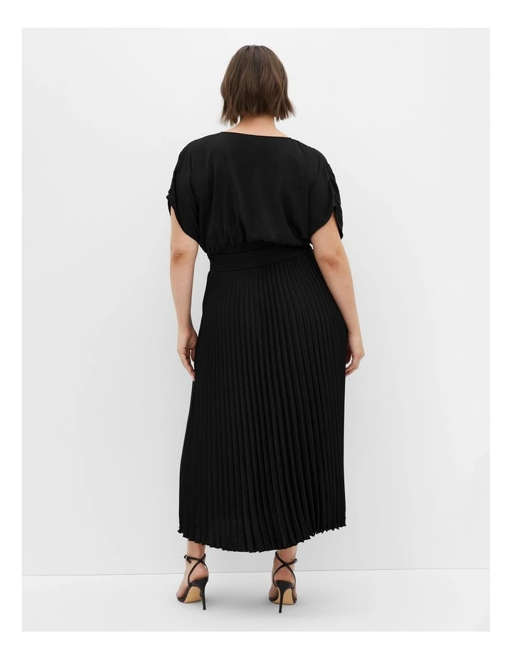 Elia Pleat Dress in Black image 3