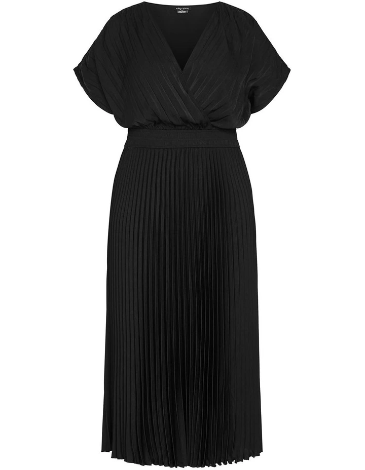 Elia Pleat Dress in Black image 4