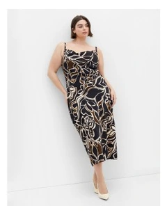 Winter Foliage Dress in Black