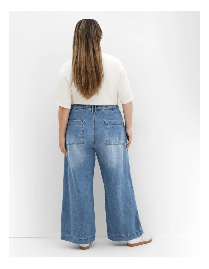 Tayla Wide Leg Crop Jean in Mid Wash image 2