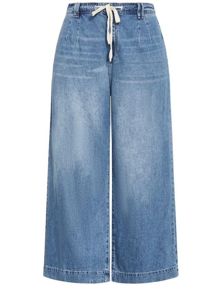 Tayla Wide Leg Crop Jean in Mid Wash image 3