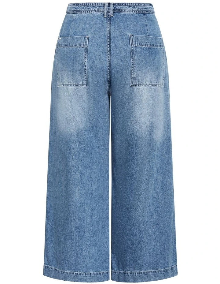 Tayla Wide Leg Crop Jean in Mid Wash image 4