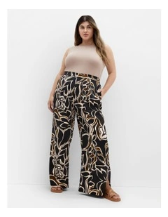 Winter Foliage Wide Leg Pant in Black